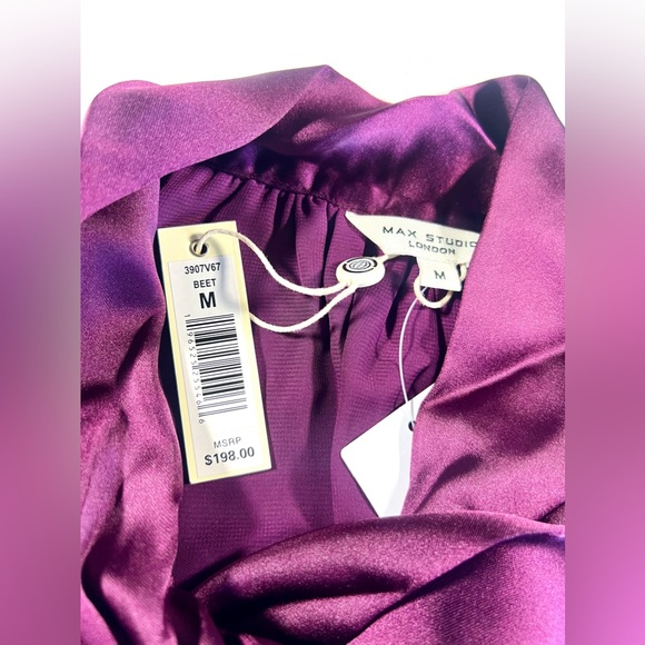 Max Studio | Satin Tie Neck Sleeveless Size M - Picture 10 of 11